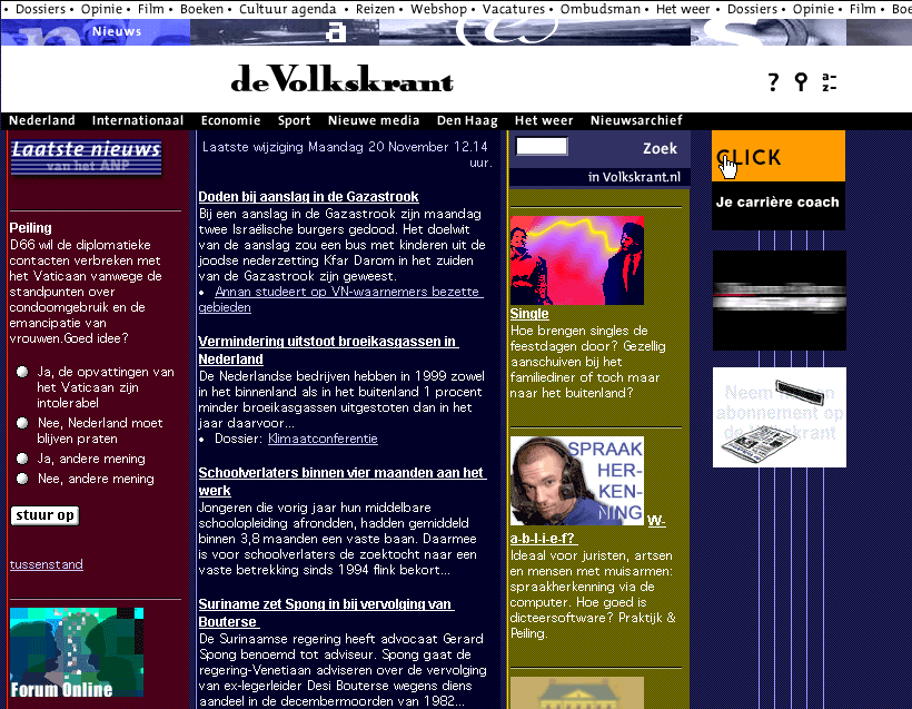 Screenshot volkskrant.nl 2.0 Screenshot volkskrant.nl 2.0